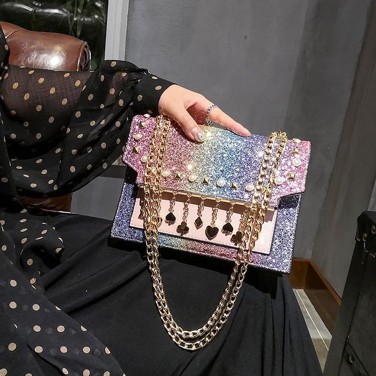 Colorful/Black/Blue/Brown Shining Tassel Cross Body Bag SP1811938