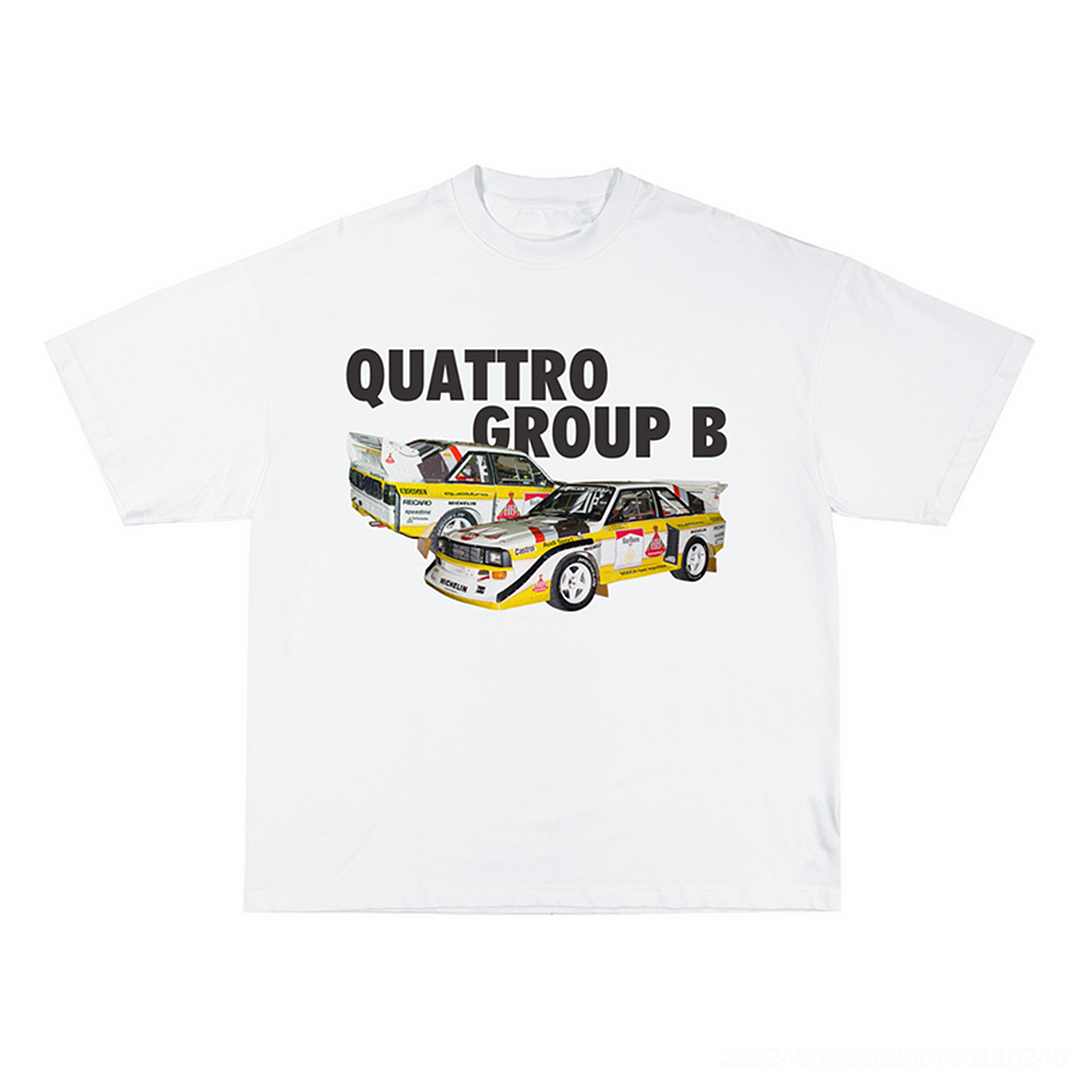 Audi Quattro S1 Group B Rally Car Printed Men's Oversized T-shirts - Devcarry
