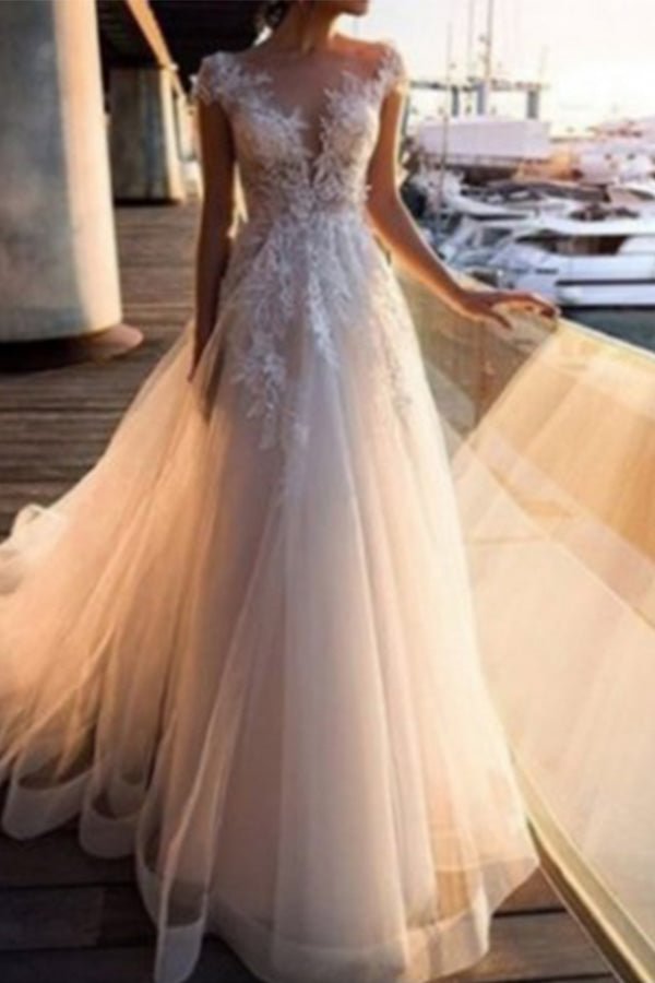 White V-neck See Through Tulle Dress - BlackFridayBuys