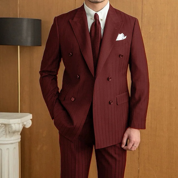 Men's Business Casual Buttons Blazer & Suit Pants