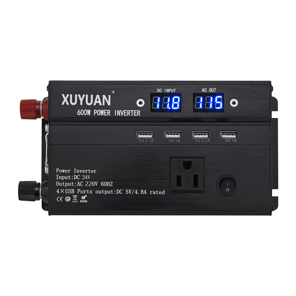 600W Car Power Inverter DC 24V to 220V AC Power Inverter with 4 USB Ports, 12v 600w 220v, 501 Original
600W Car Power Inverter DC 24V to 220V AC Power Inverter with 4 USB Ports, 12v 600w 220v, 501 Original