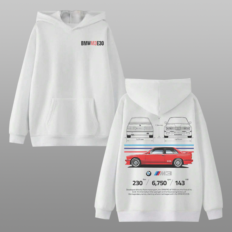 BMW E30 M3 Car Printed Men's Hoodie - Devcarry