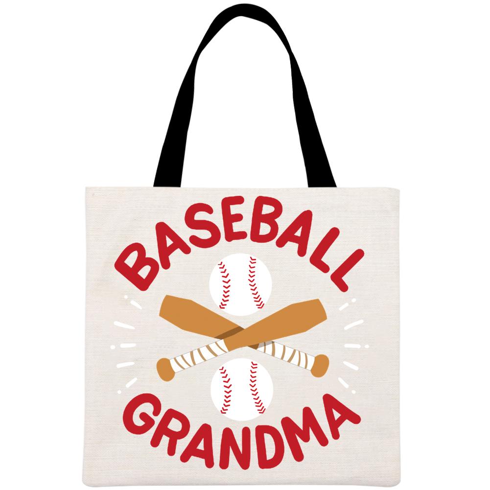 Baseball grandma Printed Linen Bag-Guru-buzz