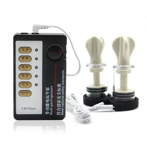 pornhint Pornhint E-stim Shock Bondage Nipple Sucker Breast Enlarger Clit Suction Massager Sex Toy Toy