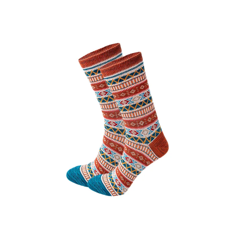 Bohemian Ethnic Style Print Soft All-match Retro Socks