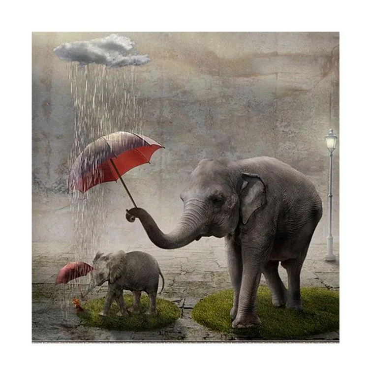Elephant Square Drill Diamond Painting 30X30CM(Canvas) gbfke