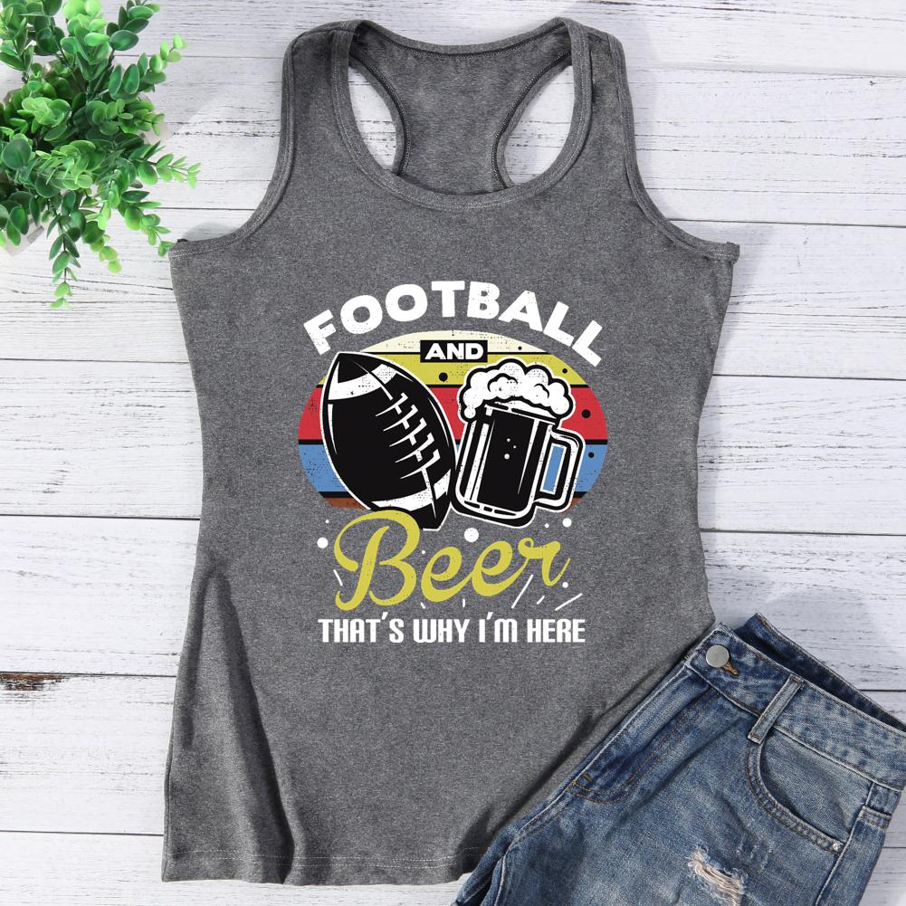 Football and Beer That's Why I'm Here Vest Top-Guru-buzz