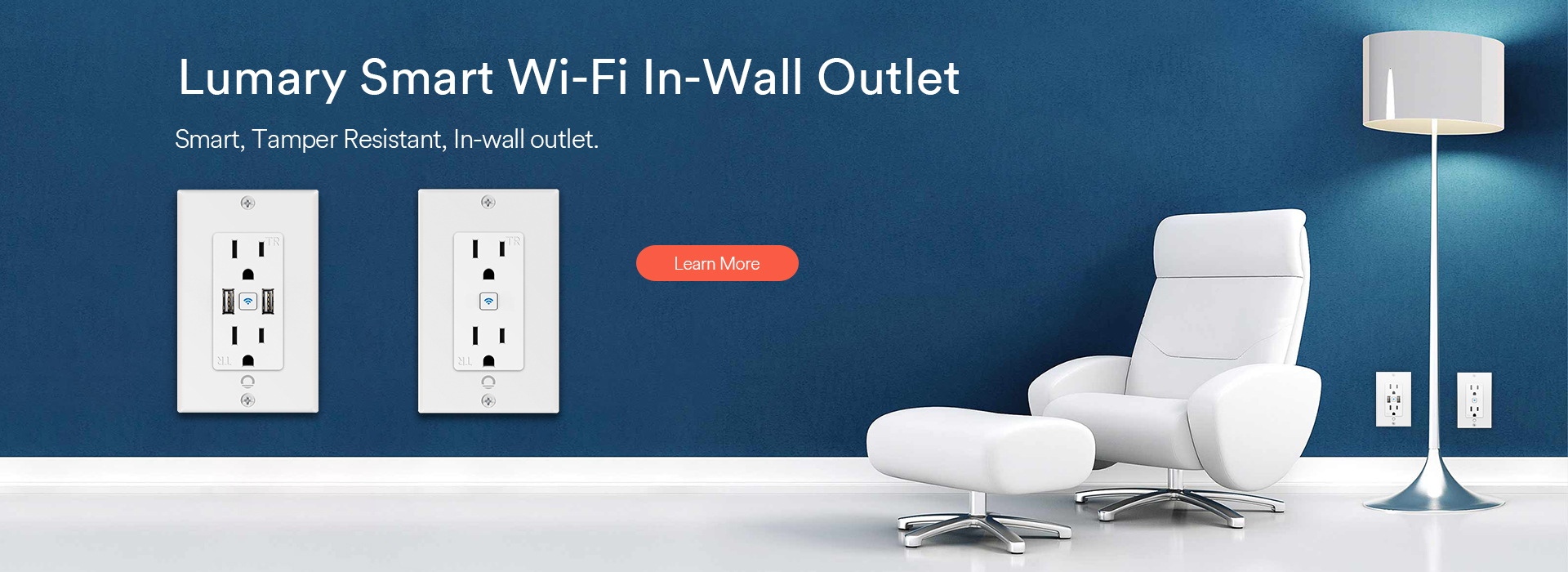 Lumary Smart Wi-Fi Outlet USB Fast Charger in Wall Works with Alexa &  Google Assistant