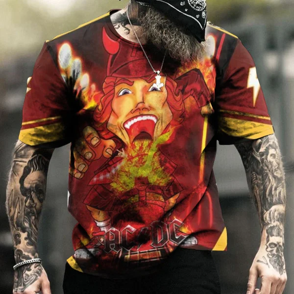 Mens Top Rock Band Shirt Print T-Shirt