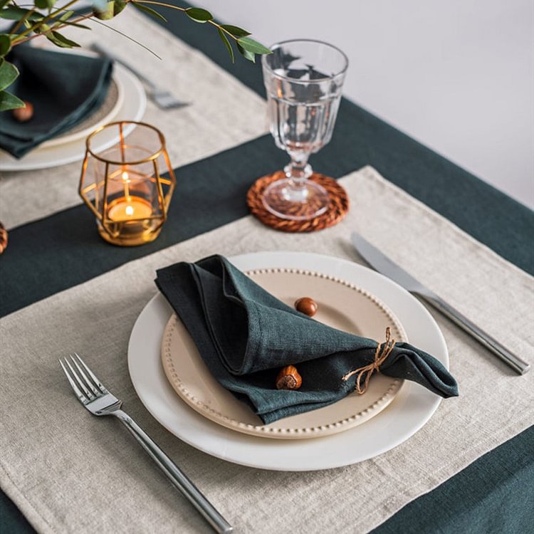 Washable Square Linen Placemats-ChouChouHome