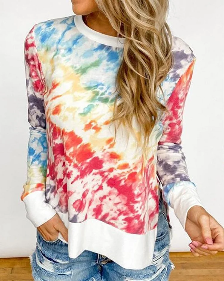 Tie Dye Round Neck T-shirt P15947