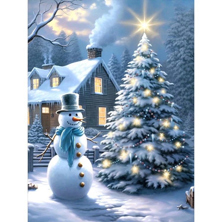 Christmas Winter Snowman - Full Round - Diamond Painting(30*40cm)