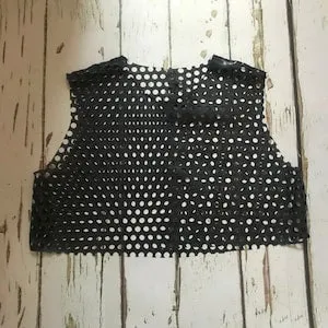 pornhint Pornhint Latex rubber transparent mesh crop top (one size)