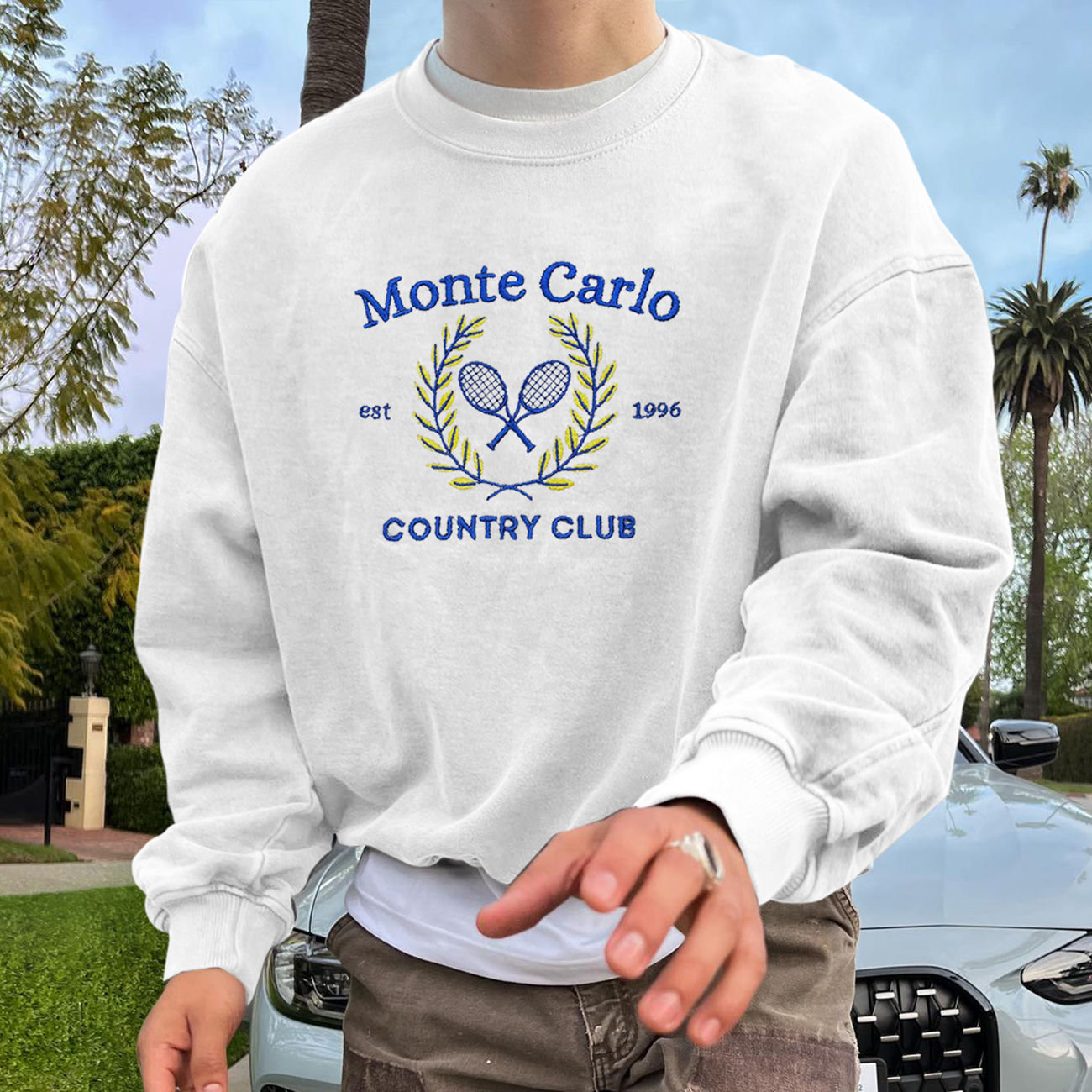 Vintage Unisex Monte Carlo Country Club Pullover Sweatshirt Lixishop 