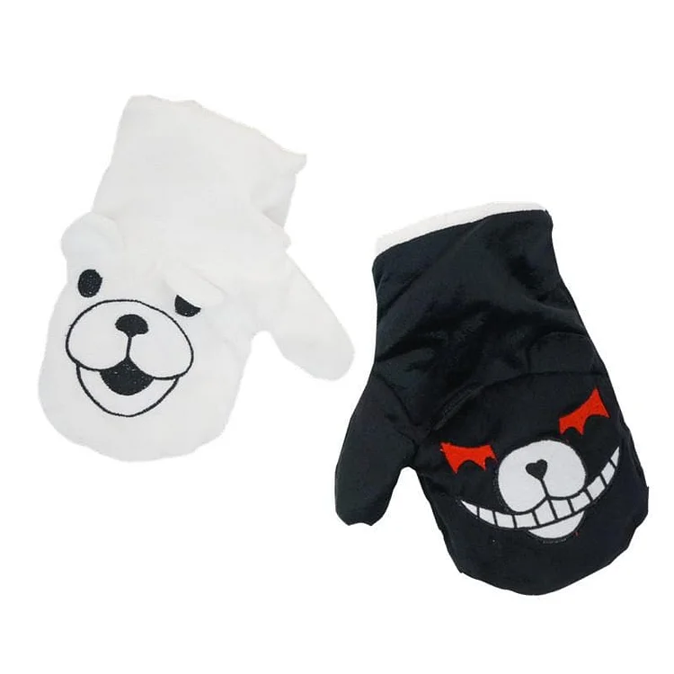 Dangan Ronpa Principal Monokuma Black/White Bear Fleece Gloves SP141497