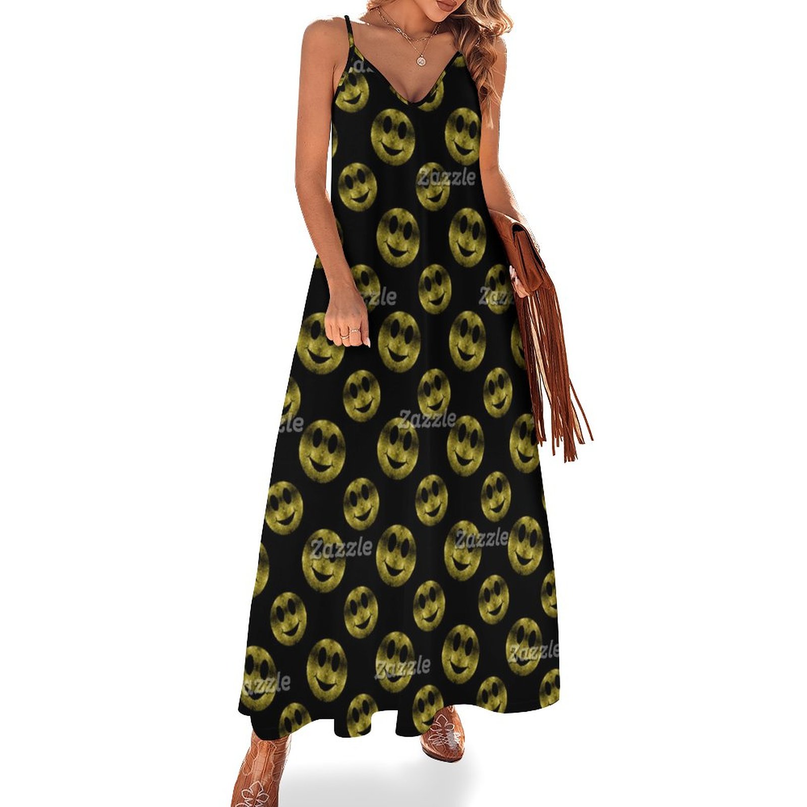 slim fit dress slacks Black Gold Cotton Long Sleeved Beach Dress – Lindsey Brown main image 1