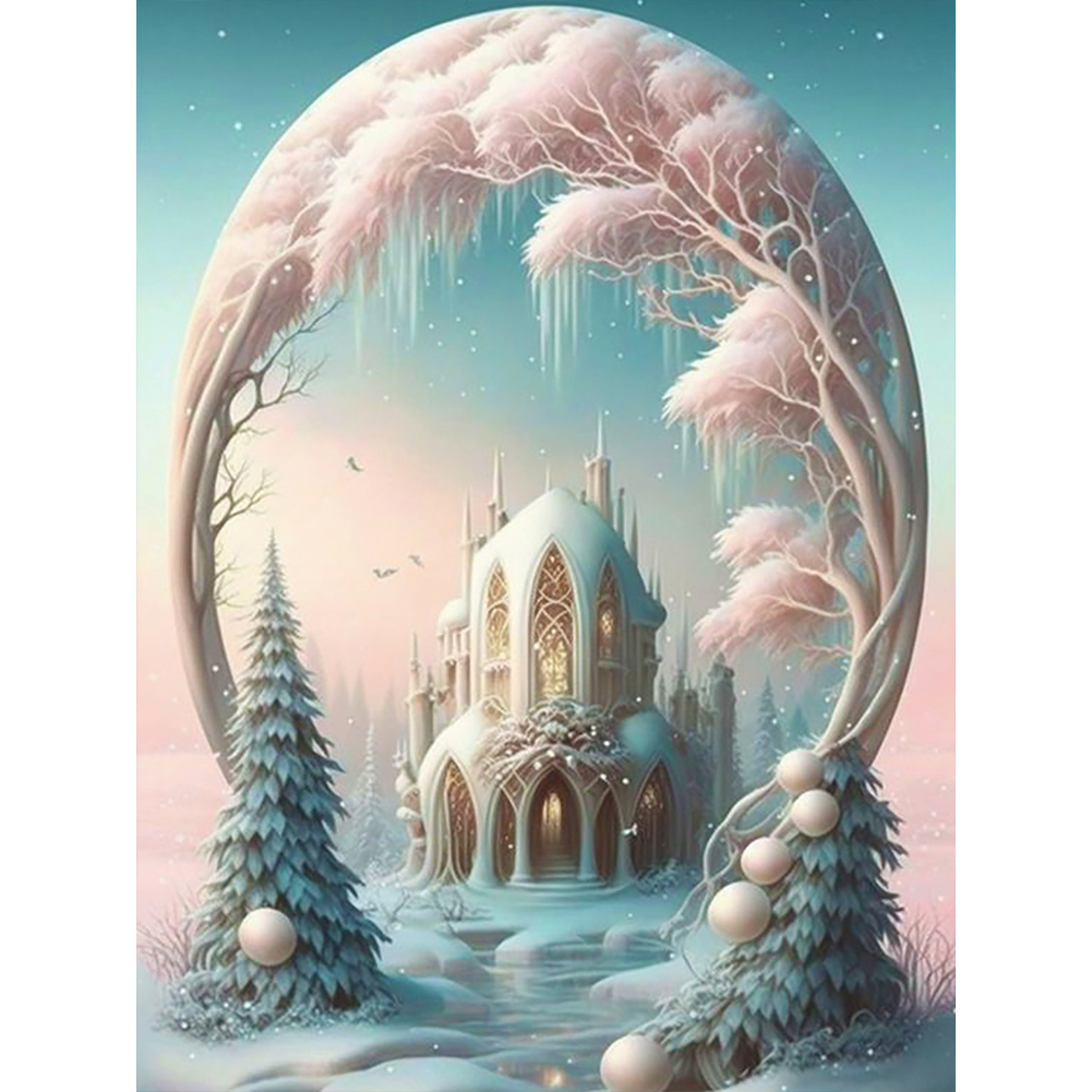 DIY 5D Diamond Painting Set Beautiful Snow Castle Full Drill