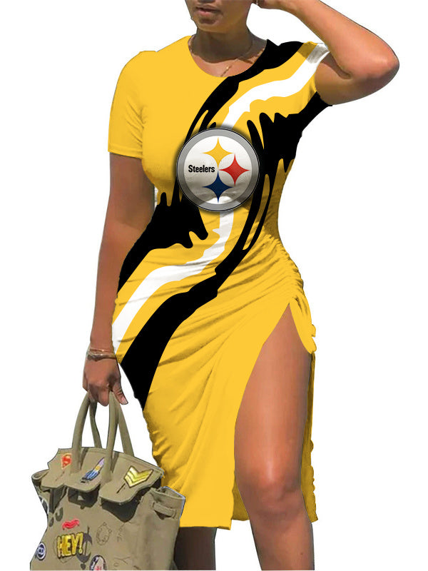 Pittsburgh Steelers Women's Slit Bodycon Dress