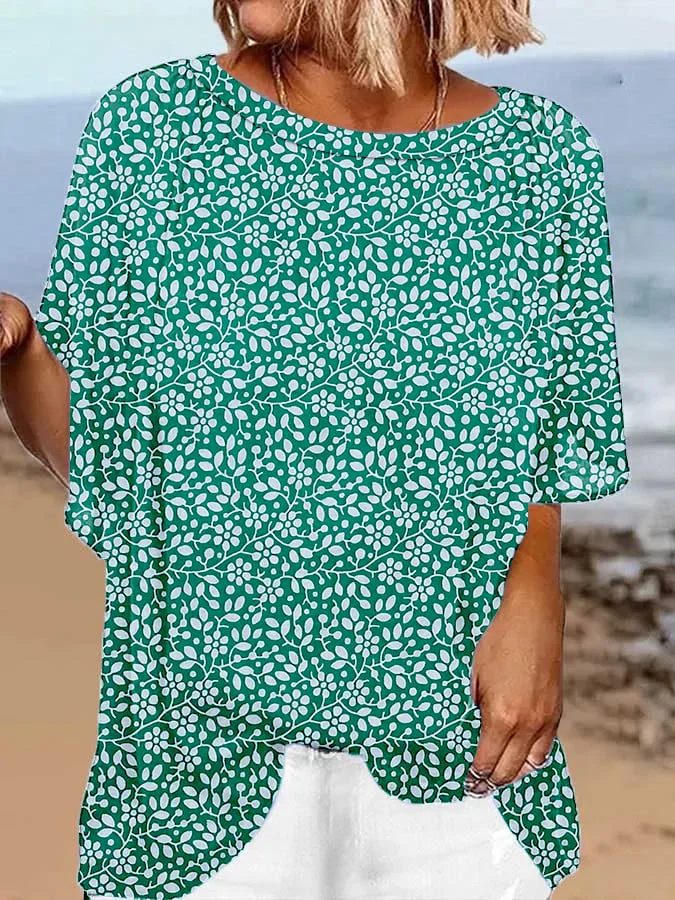 SocialShop Women's Hawaiian Floral Resort Casual Shirt socialshop
