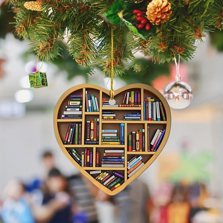 Book Lovers Heart Librarian Ornament Gift For Her Librarian Book Ornament Lover Bookworm Acrylic Ornament