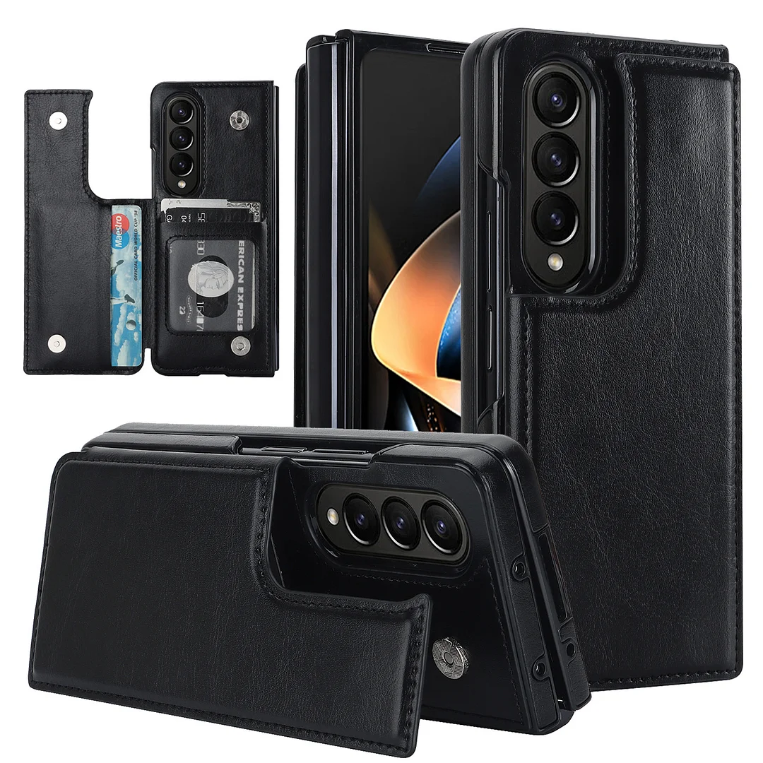 Luxury Retro Leather Phone Case With 2 Cards Slot,Kickstand,Stylus For Galaxy Z Fold3/Z Fold4/Z Fold5