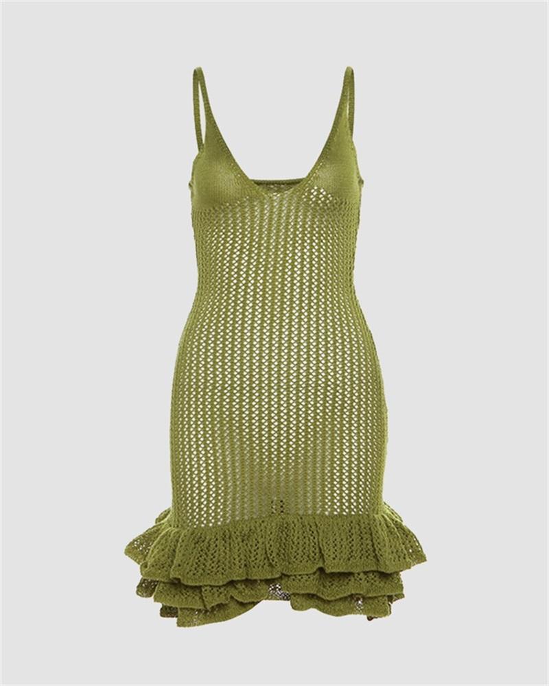 white christmas dresses Threadbare Women's White Metallic Crochet Knitted Maxi Cami Dress main image 1