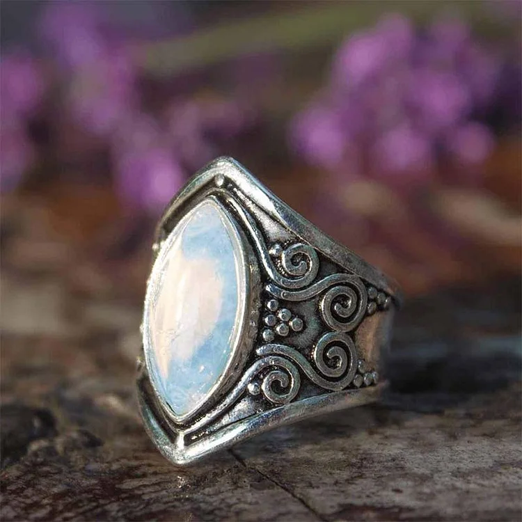 olivenorma crystal healing ring with moonstone