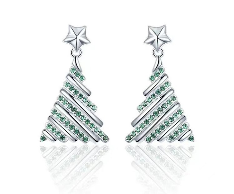 Star Christmas Tree Holiday Gift Earrings