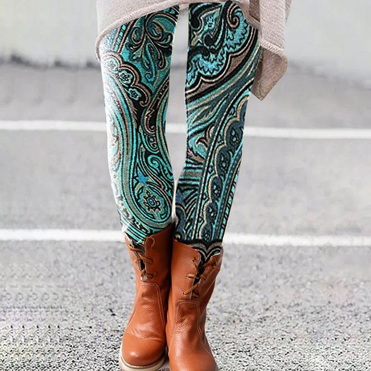 VChics Vintage Print Casual Leggings