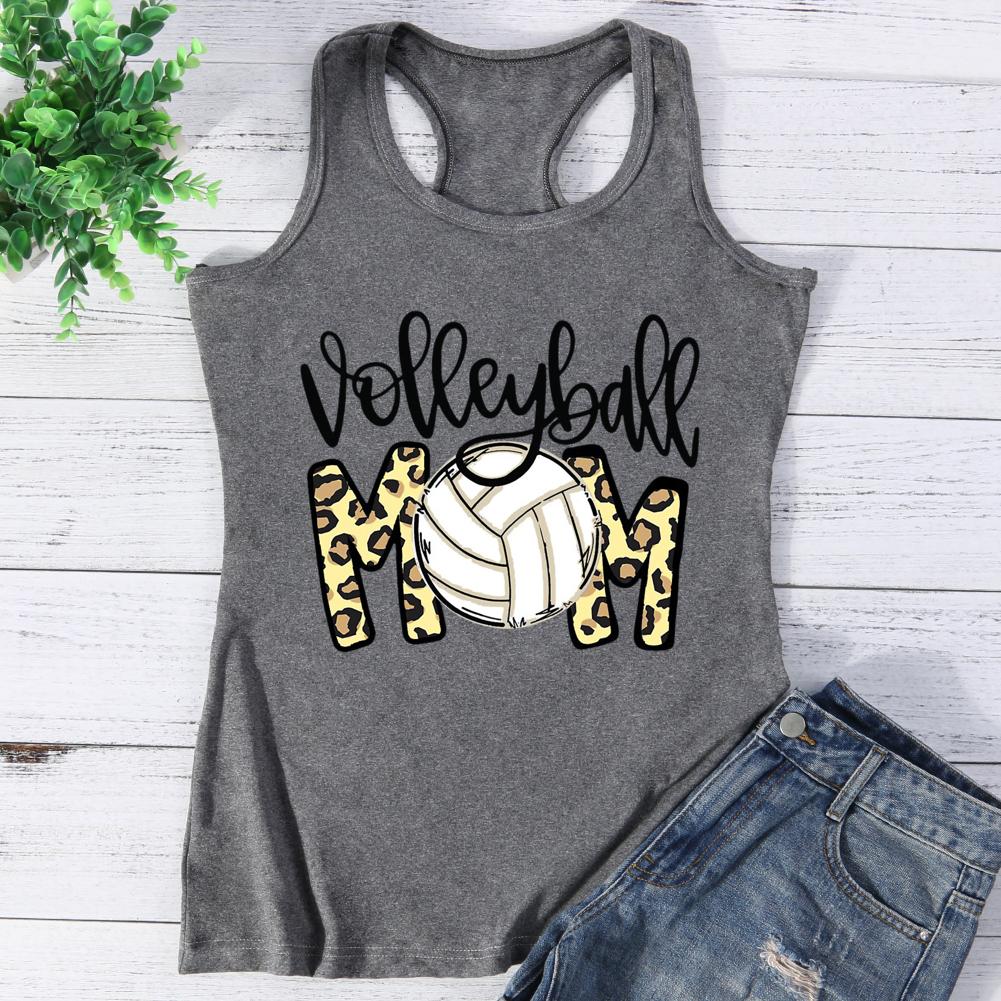 Volleyball Mom Sport Leopard Funny Vest Top-Guru-buzz