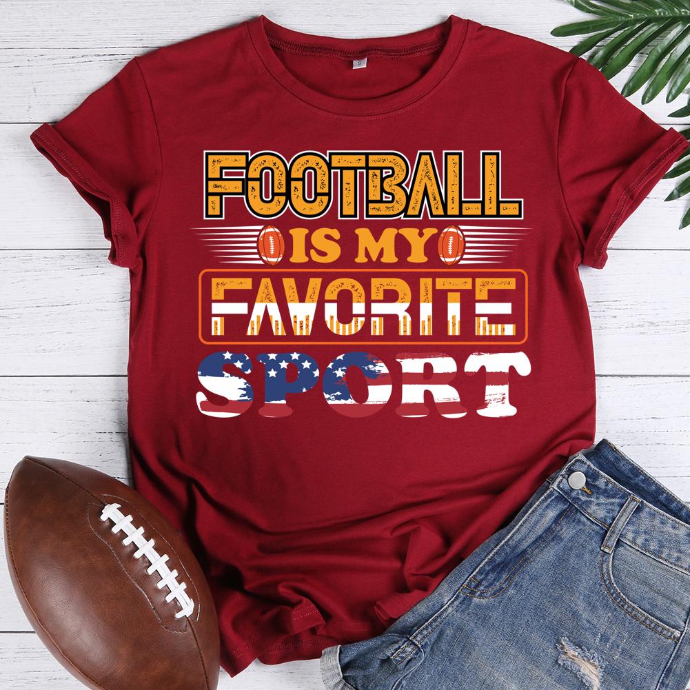 Football Is My Favorite Sport Round Neck T-shirt-0019645-Guru-buzz