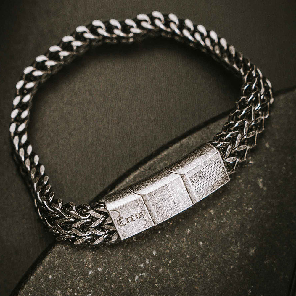 Sherman Tank Track Titanium Magnetic Bracelet : Helps Pair Veterans with A Service Dog or Shelter Dog