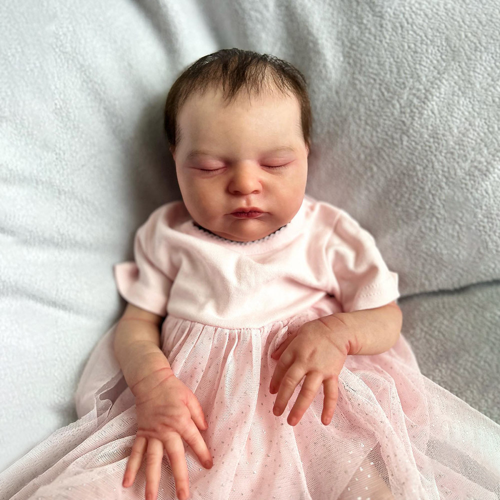 20" Asleep Reborn Girl Cute Truly Handmade Reborn Doll Named Elizabeth