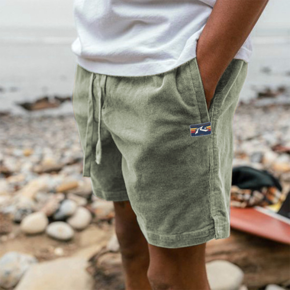 Men's Shorts Retro Corduroy 5 Inch Shorts Surf Beach Shorts Daily Casual Green Lixishop 