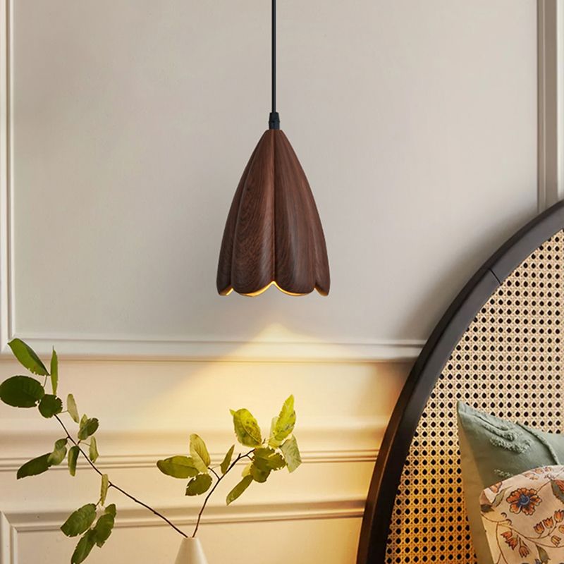 1-Light Pendant Lamp with Resin Shade for Bedroom