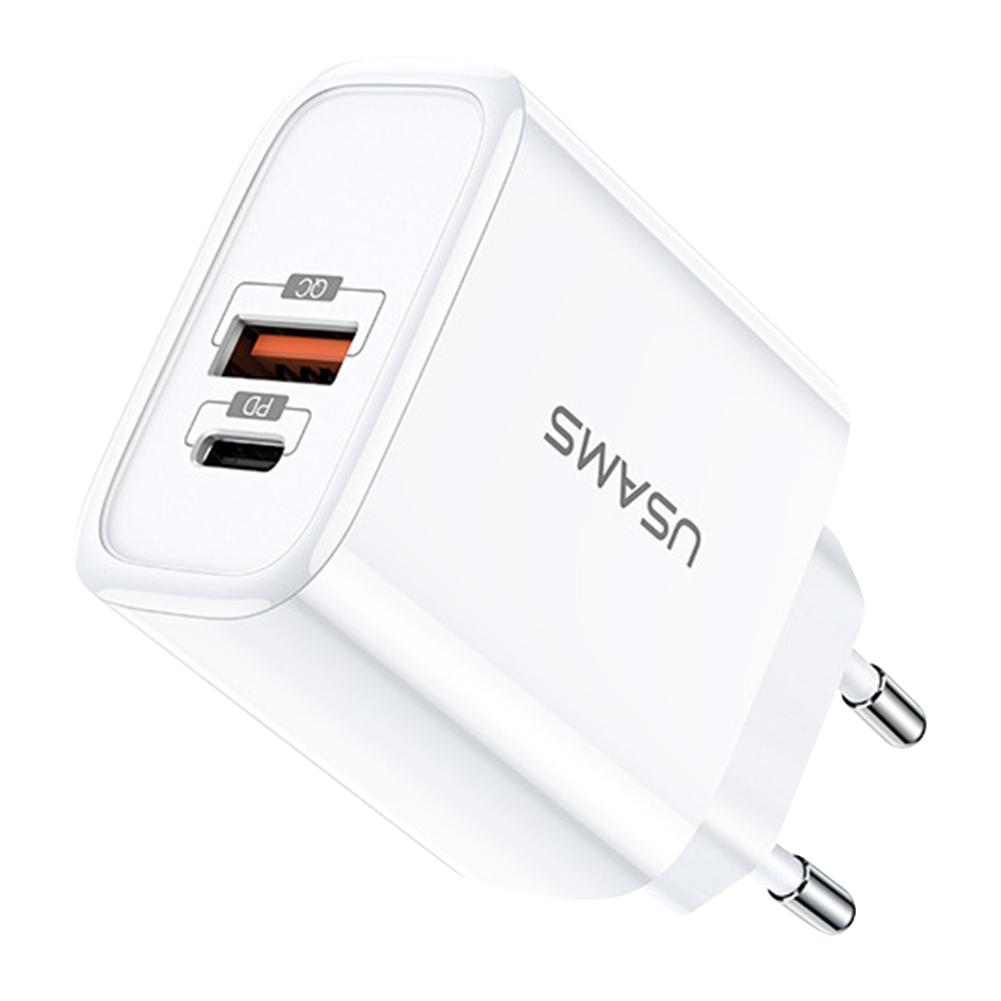 USAMS EU Wall Charger USB+Type-C QC 3.0+PD 3.0 Phone Fast Charging Adapter, 501 Original
USAMS EU Wall Charger USB+Type-C QC 3.0+PD 3.0 Phone Fast Charging Adapter, 501 Original