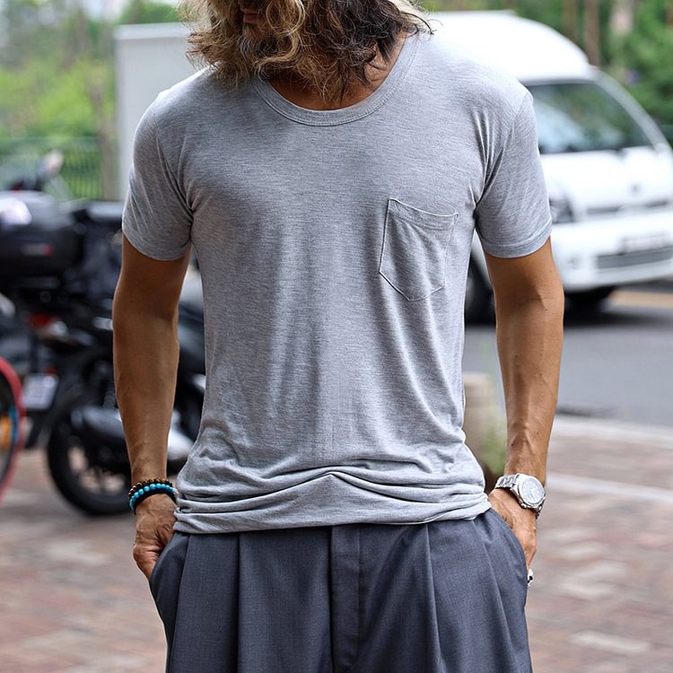 Men's Casual Solid Color Basic T-Shirt