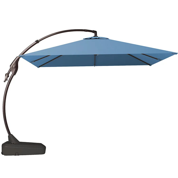 GRAND PATIO 10 FT Sunbrella Fabric Patio Umbrella Deluxe NAPOLI Curvy Umbrella Offset Umbrella, Cantilever Umbrellas for Garden Deck Pool