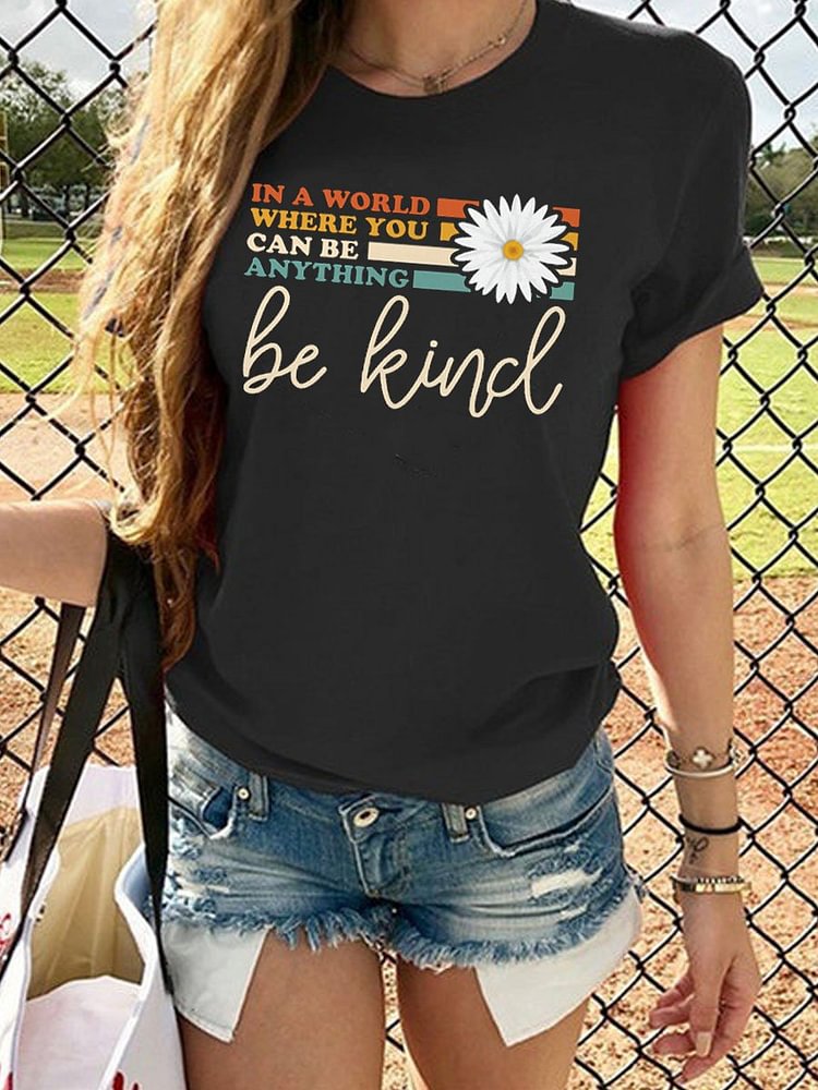 Bestdealfriday Be Kind V Neck Casual Shirt Top