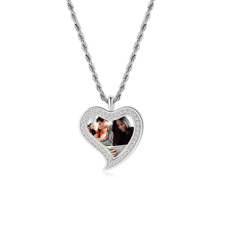 Heart Blingbling Frame Necklace