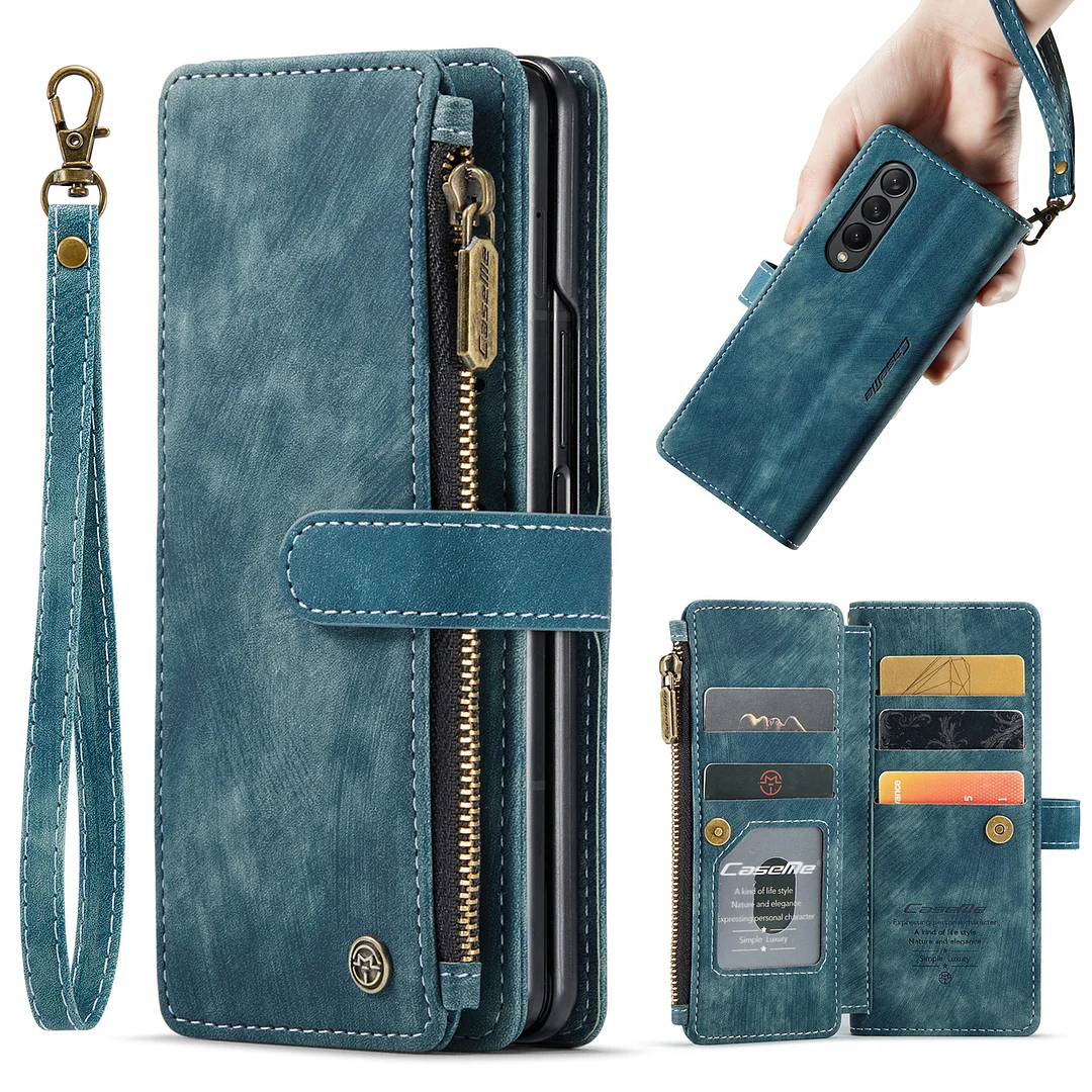 Vintage Card Wallet Leather Case Phone Case with Lanyard and phone stand for Galaxy S22/S22+/S22 Ultra/S23/S23+/S23 Ultra