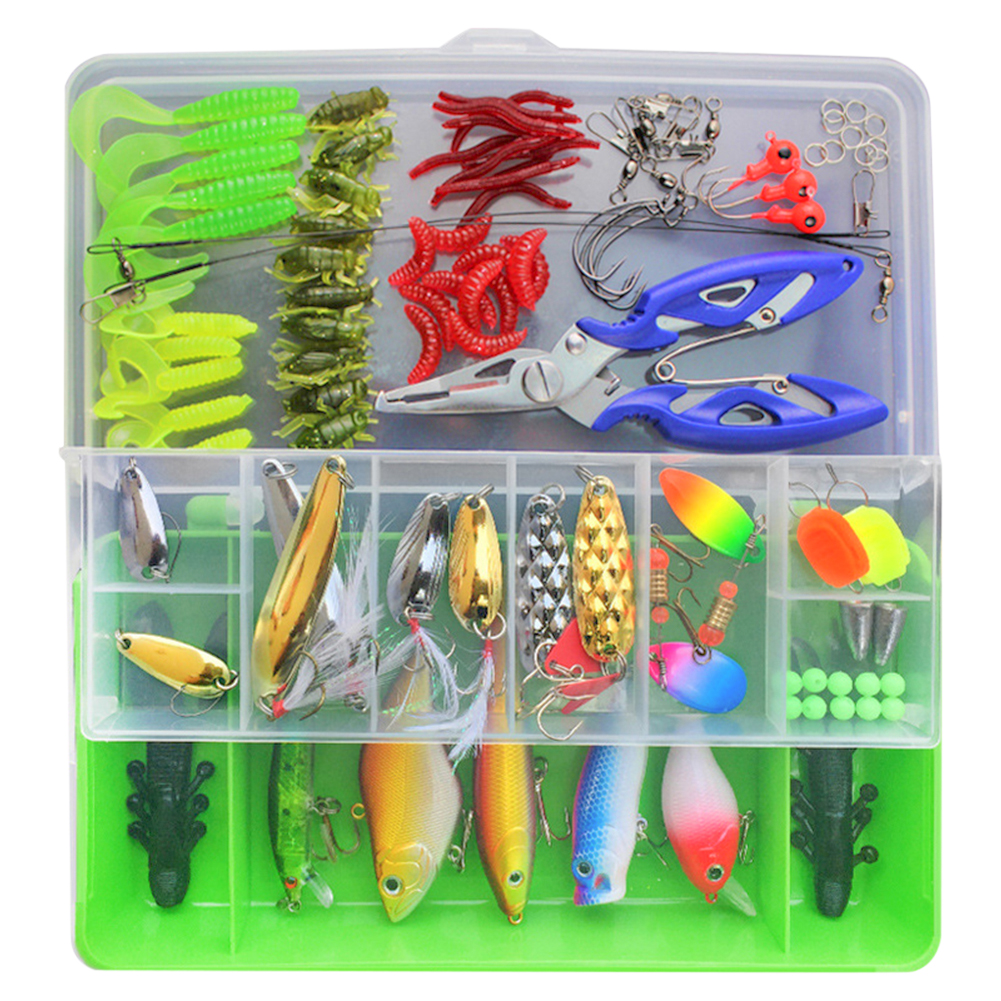 101pcs Fishing Lure Set Spinner Crankbait Minnow Soft Bait Fish Crank Hooks, 501 Original
101pcs Fishing Lure Set Spinner Crankbait Minnow Soft Bait Fish Crank Hooks, 501 Original