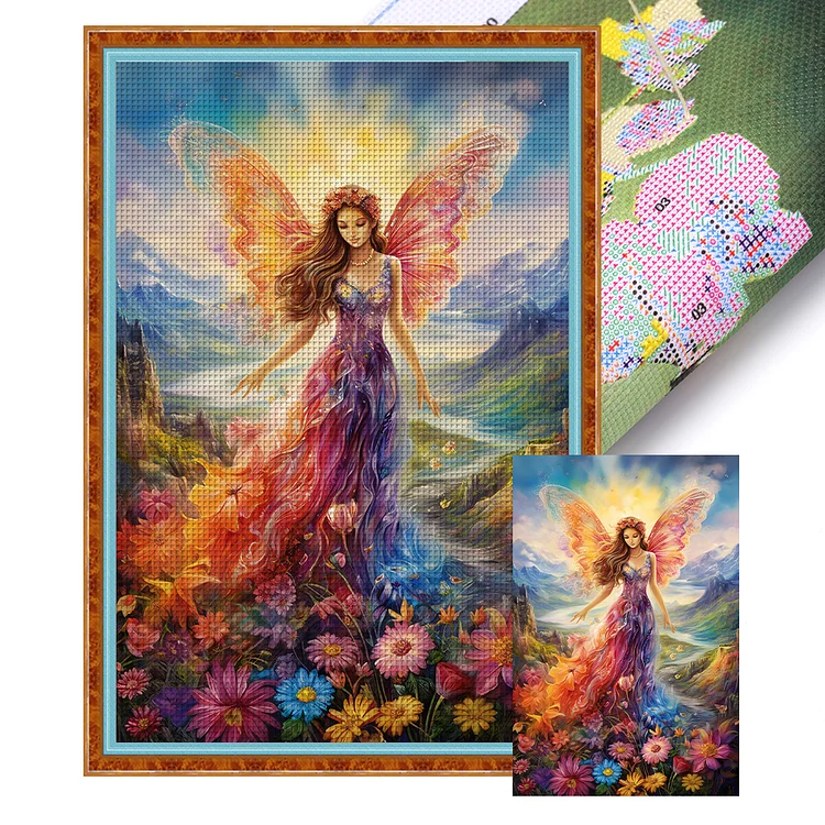 『YiShu』Butterfly Fairy - 11CT Stamped Cross Stitch(50*75cm)
