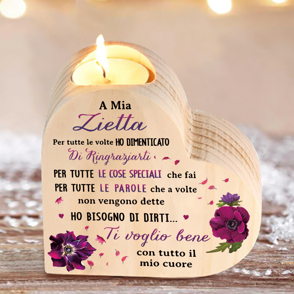 A mia mamma - Candela personalizzata a pilastro di legno Woodines  Candelieri della vita Albero genealogico 1-10 Nome per la nonna di mamma  Mère