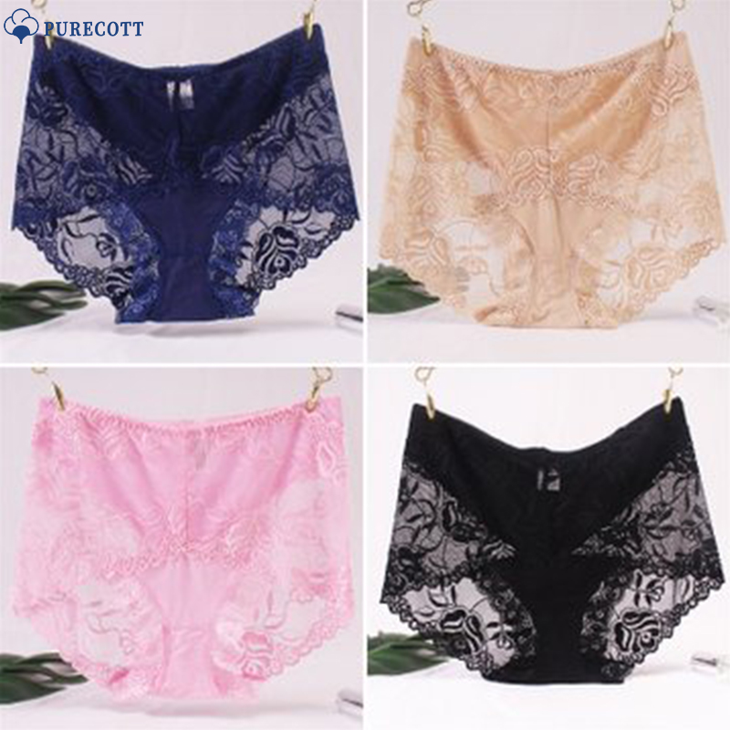 Pcs High Waist Lace Plus Size Panties