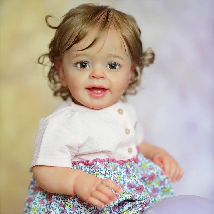  20'' Real Weighted Reborns Toddler Baby Girl Cecilia, Cute Realistic Soft Blue Eyes Opened Silicone Baby Dolls - Reborndollsshop®-