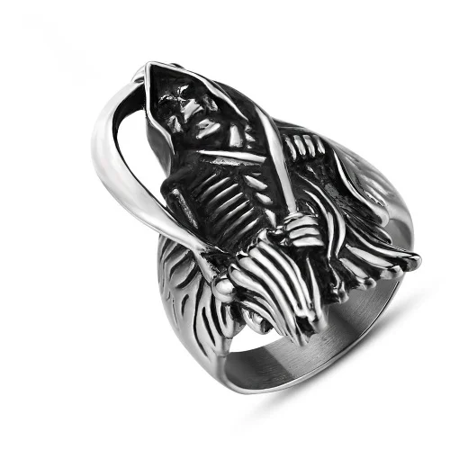 Personalized stainless steel skull ring