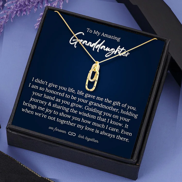 To My Granddaughter Linked Necklace "I Didn't Give You Life Life Gave Me The Gift of You"