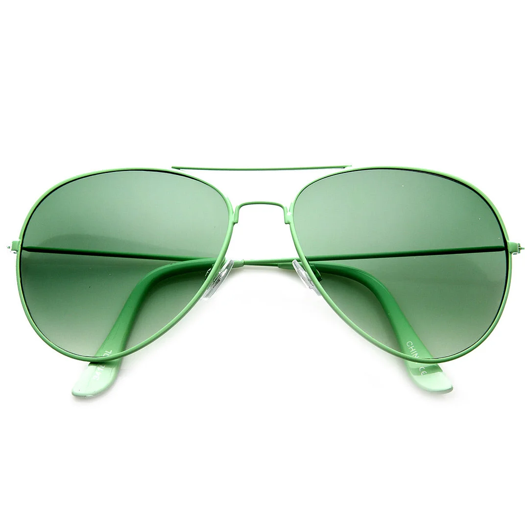 Classic Metal Tearddrop Bright Color Aviator glasses w/ Spring Hinges