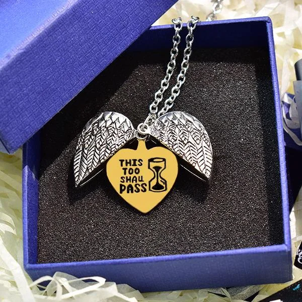 This Too Shall Pass Wing Necklace